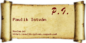 Paulik István névjegykártya